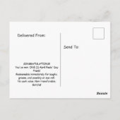 1 april grapjas valse krasloterij winnaar grap briefkaart (Achterkant)