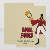 1 april ik werd een leraar voor het geld feestdagenkaart (Voorkant / Achterkant)