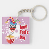 1 aprilgrapjes dag sleutelhanger (Achterkant)