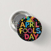 1 aprilgrappen ronde button 3,2 cm (Voorkant /achterkant)