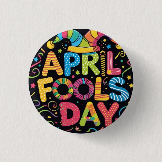 1 aprilgrappen ronde button 3,2 cm (Voorkant)