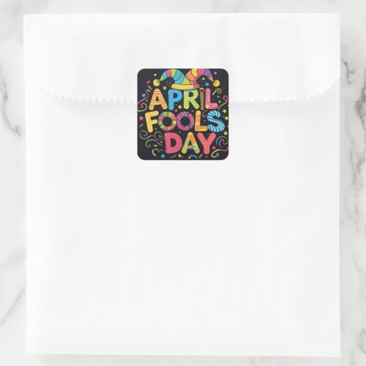 1 aprilgrappen vierkante sticker (Tas)