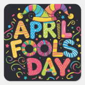 1 aprilgrappen vierkante sticker (Voorkant)