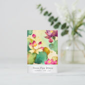 *~*  1 Art Lotus   PHOTO Nature Flowers QR AP67 Visitekaartje (Staand voorkant)