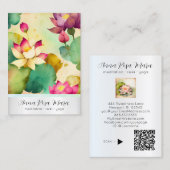 *~*  1 Art Lotus   PHOTO Nature Flowers QR AP67 Visitekaartje (Voorkant / Achterkant)