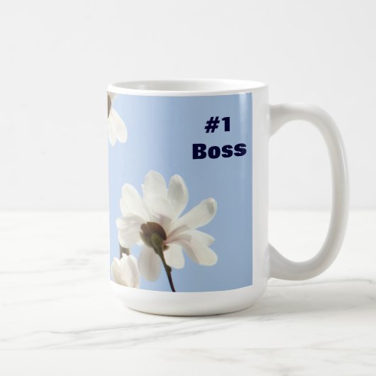 #1 Baas Coffee cup Mok geschenken Blauwe Lucht Mag (Rechts)