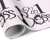 #1 baas dame grappige werkpapieren cadeaupapier (Rol Hoek)