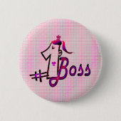 #1 baas ronde button 5,7 cm (Voorkant)