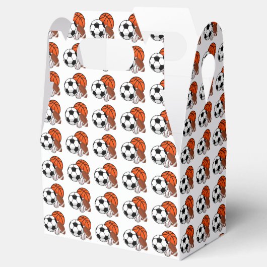 1 Ball Sports Theme Boy's 1st Birthday Bedankdoosjes (Geopend)