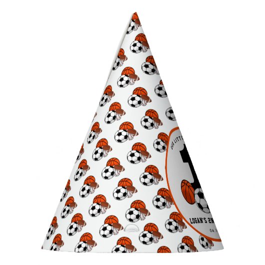 1 Ball Sports Theme Boy's 1st Birthday Feesthoedjes (Links)