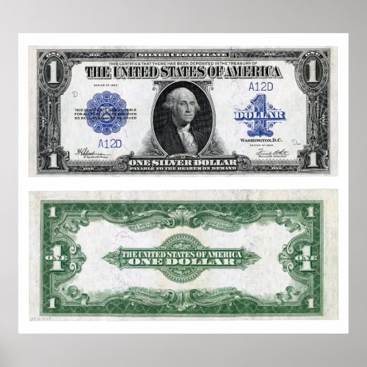 1 Bankbiljet Silver Certificate 1923 Poster (Voorkant)