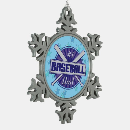 #1 Baseball Pap Kerstboom Snowflake Ornament (Links)