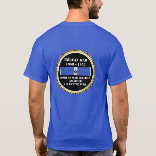 1 BATTLE STAR KOREAN WAR VETERAN T-SHIRT (Achterkant)