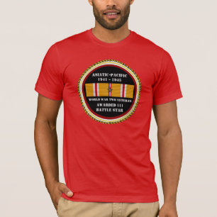 1 BATTLE STAR WWII Asiatic Pacific Veteran T-shirt