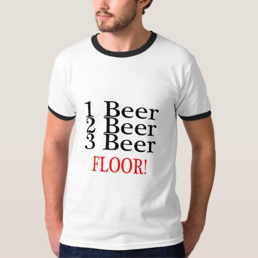 1 Beer 2 Bier 3 Biervloed T-shirt (Voorkant)