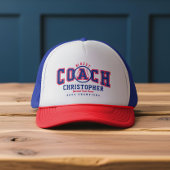 #1 Best Baseball Coach Fun Custom Name Team & Year Trucker Pet