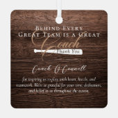 #1 Best Coach Baseball Team Photo Appreciation Metalen Ornament (Achterkant)