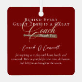 #1 Best Coach Baseball Team Photo Appreciation Metalen Ornament (Achterkant)
