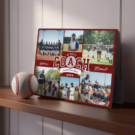 #1 Best Coach Team Photo Collage Appreciation Gift Fotoplaat