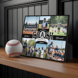 #1 Best Coach Team Photo Collage Appreciation Gift Fotoplaat