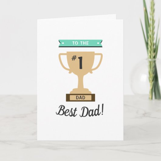 1 Best Dad Award Whimsy Trophy Vaderdag Kaart (Voorkant)