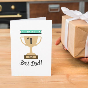 1 Best Dad Award Whimsy Trophy Vaderdag Kaart