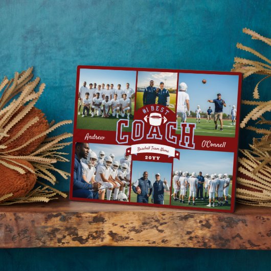 #1 Best Football Coach Photo Appreciation Gift Fotoplaat (Zijkant)