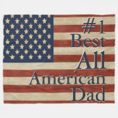 #1 Beste Amerikaanse vader Amerikaanse vlag Fleece Deken (Voorkant (Horizontaal))