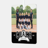 #1 Beste Coach Honkbal Team Foto Waardering Metalen Ornament (Voorkant links)