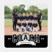 #1 Beste Coach Honkbal Team Foto Waardering Metalen Ornament (Voorkant)