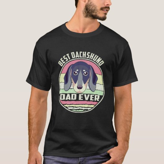 1 Beste Dachshund-papa ooit T-shirt (Voorkant)
