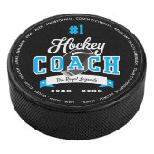 #1 Beste Hockey Coach Gepersonaliseerde Team Roste Hockey Puck (3/4)