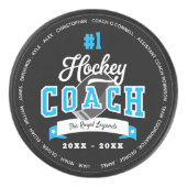 #1 Beste Hockey Coach Gepersonaliseerde Team Roste Puck (Voorkant)