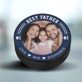 #1 Beste Vader Foto Keepsake Aangepaste Foto & Nam Hockey Puck