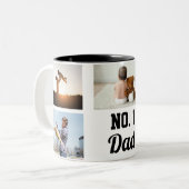 1 Beste vader ooit - Vaderdag Foto Tweekleurige Koffiemok (Voorkant links)