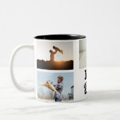 1 Beste vader ooit - Vaderdag Foto Tweekleurige Koffiemok (Links)