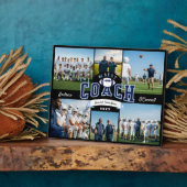 #1 Beste Voetbalcoach Fotowaarderingsgeschenk Fotoplaat (Zijkant)