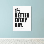 1% Beter Elke Dag | Motiverende Spreuk Canvas Afdruk (Insitu (Houten vloer))