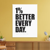 1% Beter Elke Dag | Motiverende Spreuk Canvas Afdruk (Insitu (Woonkamer))