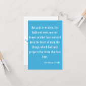 1 Bijbelscriptgroet van Corinthians 2:9 KJV Kaart (Voorkant / Achterkant in situ)