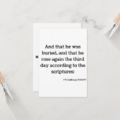 1 Bijbelscriptproet voor Corinthians 15:4 KJV Kaart (Voorkant / Achterkant in situ)