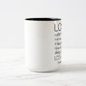 1 Bijbelse Corinthians Quote Love Tweekleurige Koffiemok (Center)