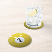 1 Billiard Pool Ball Ronde Kartonnen Onderzetter (Insitu)