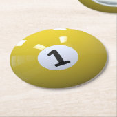 1 Billiard Pool Ball Ronde Kartonnen Onderzetter (Gebogen)