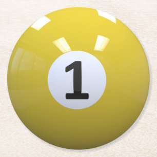 1 Billiard Pool Ball Ronde Kartonnen Onderzetter