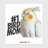 #1 Bird Ma Cute Cockatiel Moederdag Pet Bird Sticker (Vel)