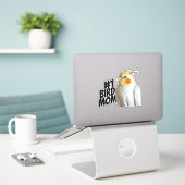 #1 Bird Ma Cute Cockatiel Moederdag Pet Bird Sticker (Laptop op bureau)