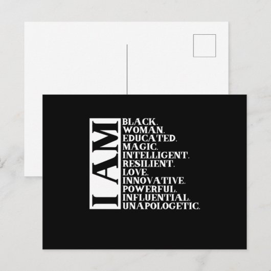 1 Black Woman Gezegde I Am Manuel.Png Aankondigingskaart (Voorkant / Achterkant)