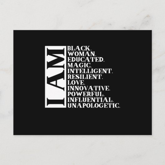 1 Black Woman Gezegde I Am Manuel.Png Aankondigingskaart (Voorkant)