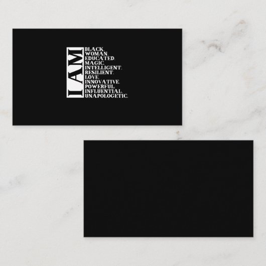 1 Black Woman Gezegde I Am Manuel.Png Visitekaartje (Voorkant / Achterkant)